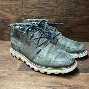 Sorel Men's Black grey Leather NM1878-286 Chukka Boot Lace Up Size US 9